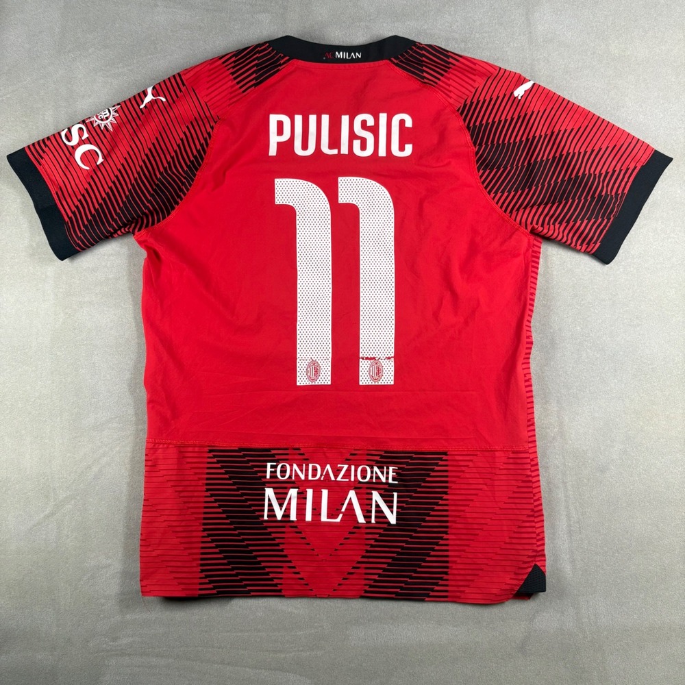 Puma AC Milan 2023-24 Home Jersey Pulisic 11 Authentic Ultraweave Mens Small Red
